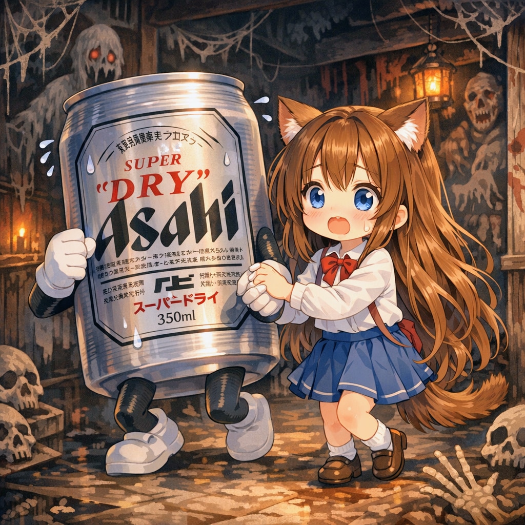 お化け屋敷に入った小さな女の子