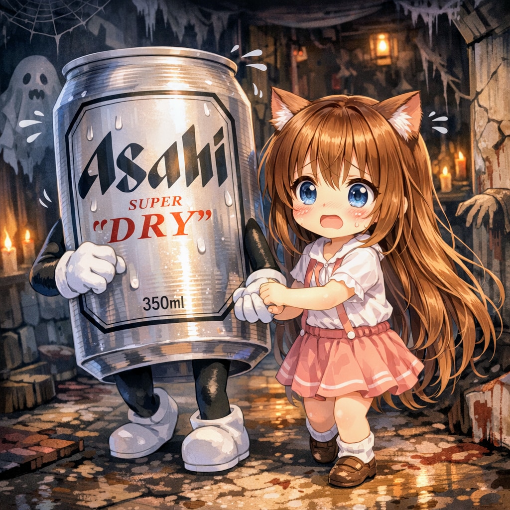 お化け屋敷に入った小さな女の子