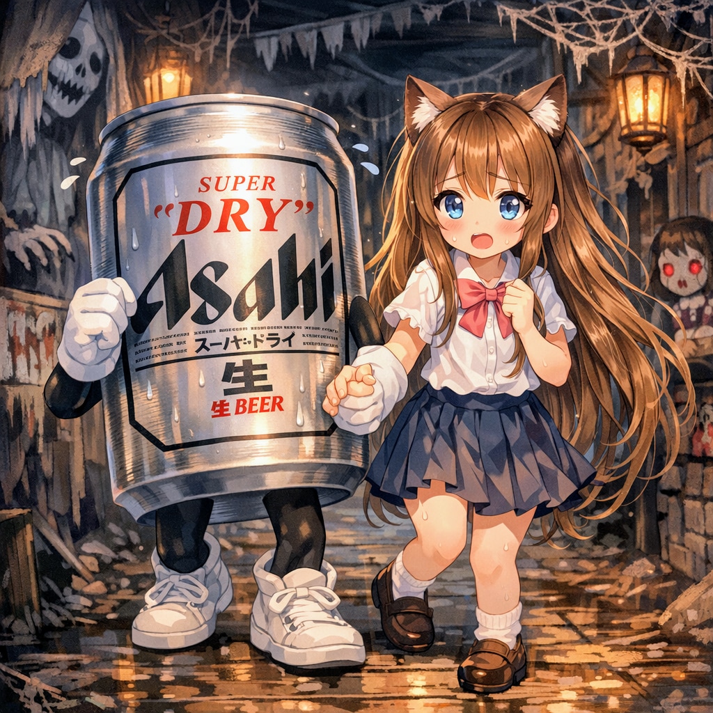 お化け屋敷に入った小さな女の子 | の人気AIイラスト・グラビア