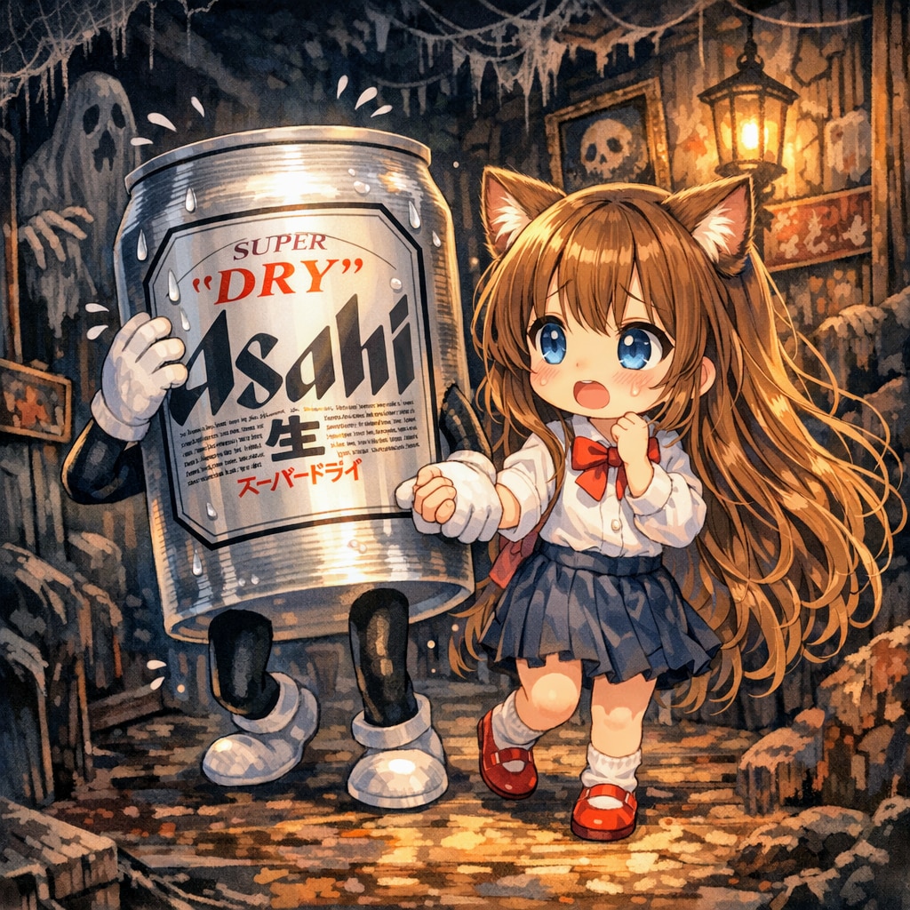 お化け屋敷に入った小さな女の子