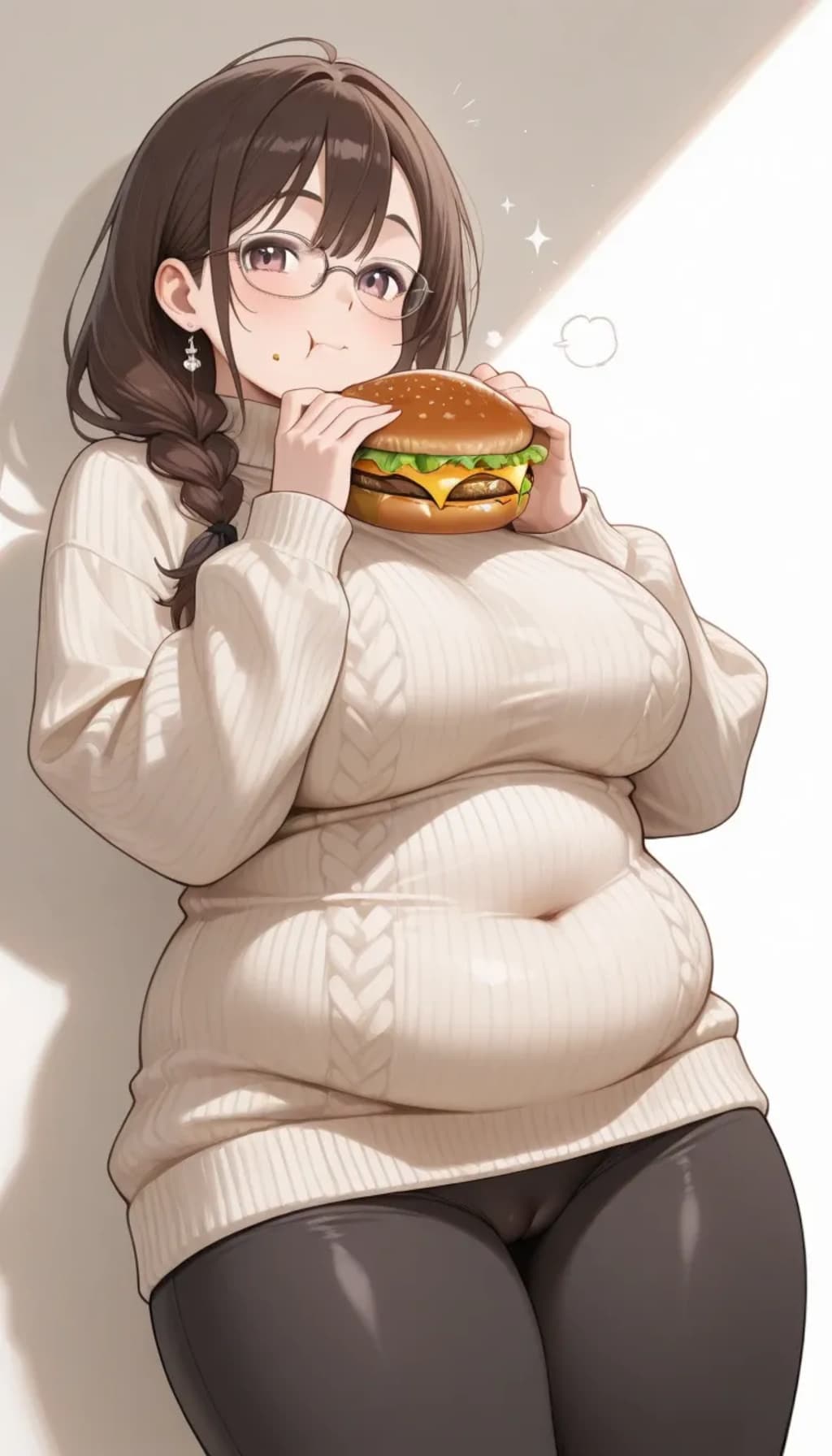 ハンバーガーばっかり食べてると太るよ(🍔•᎑•🍔)
