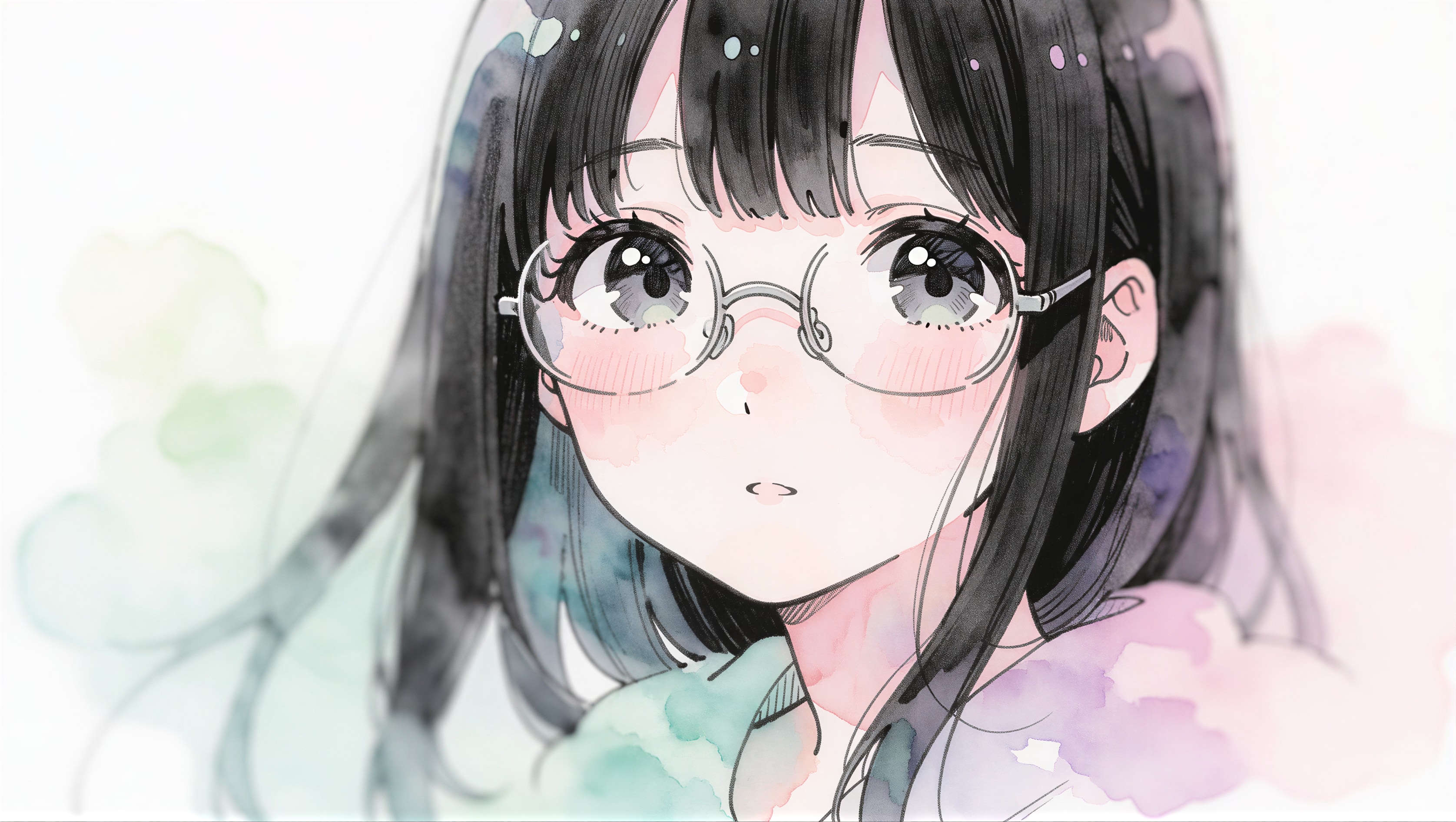 黒髪の眼鏡の女の子 4 | の人気AIイラスト・グラビア