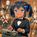 タイプライターをオーケストラで演奏するこなつちゃん 3枚目
