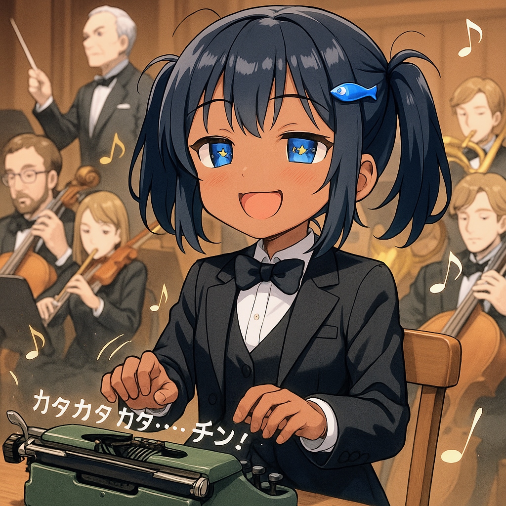 タイプライターをオーケストラで演奏するこなつちゃん