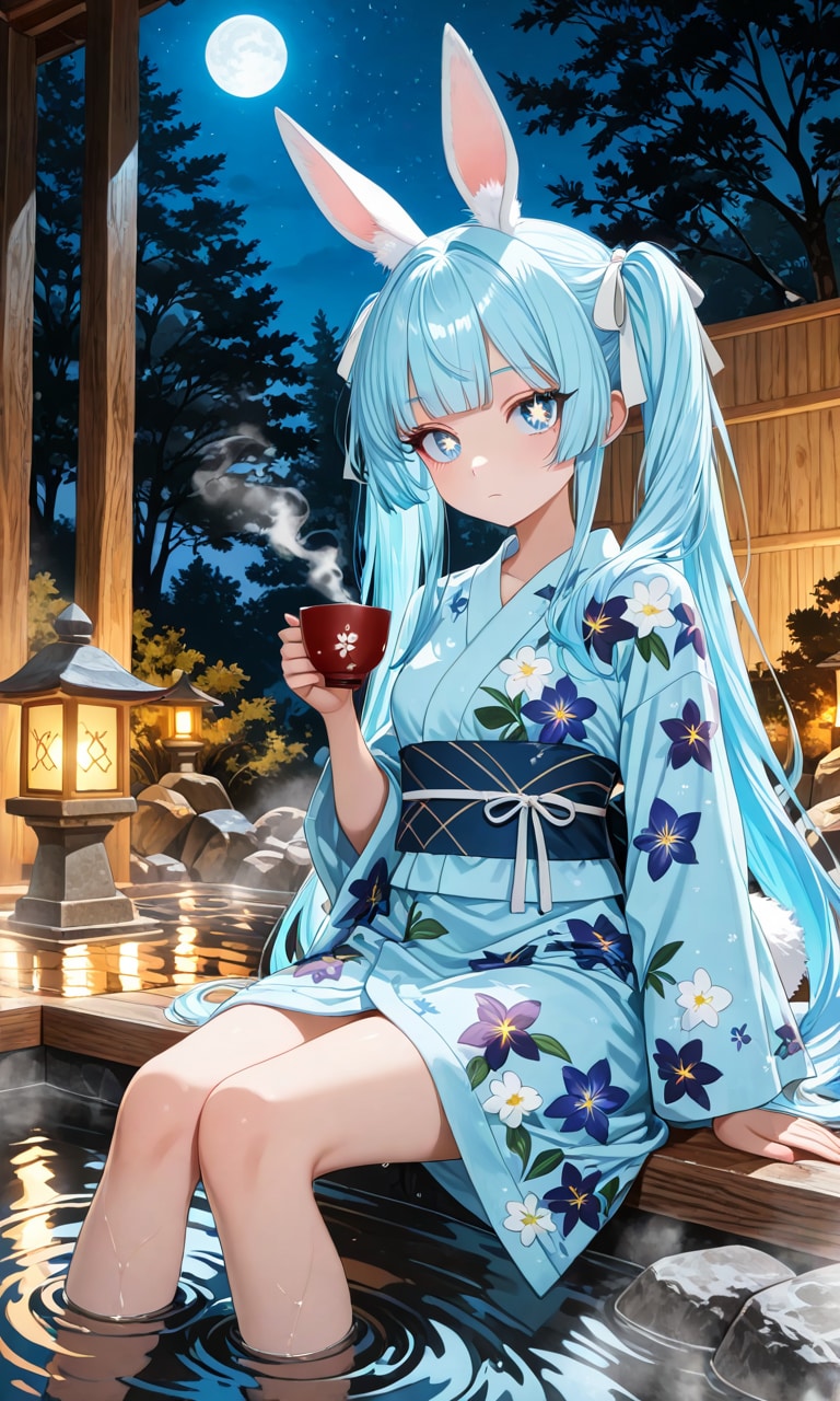 アルナ(らびのん)足湯でまったり | の人気AIイラスト・グラビア