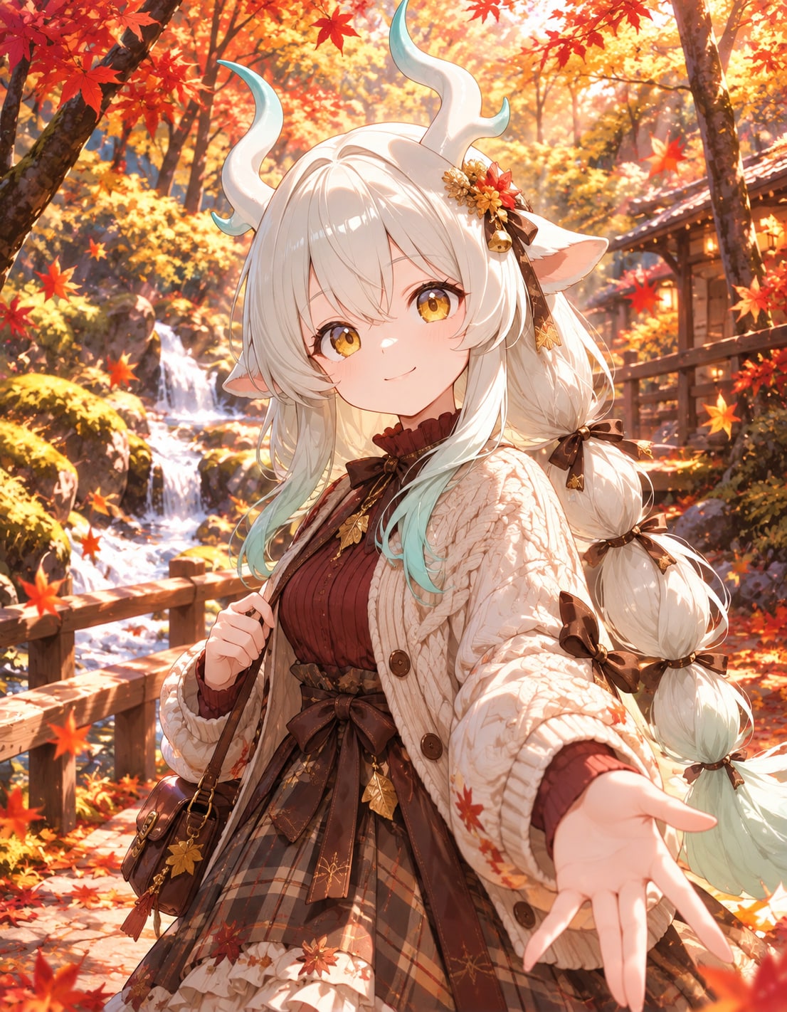 秋コーデの瑞麟と秋の森🍁 | の人気AIイラスト・グラビア