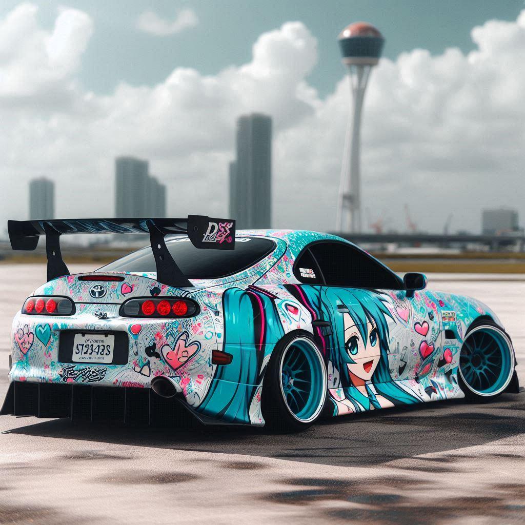 初音ミク柄のトヨタスープラ | の人気AIイラスト・グラビア