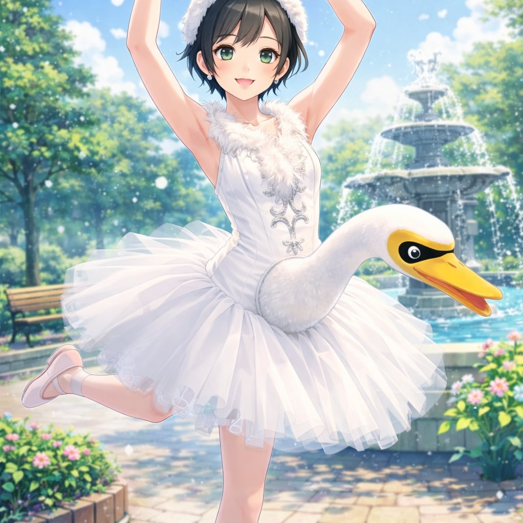 優雅に白鳥のごとくバレエを踊る藍音ちゃん | の人気AIイラスト・グラビア