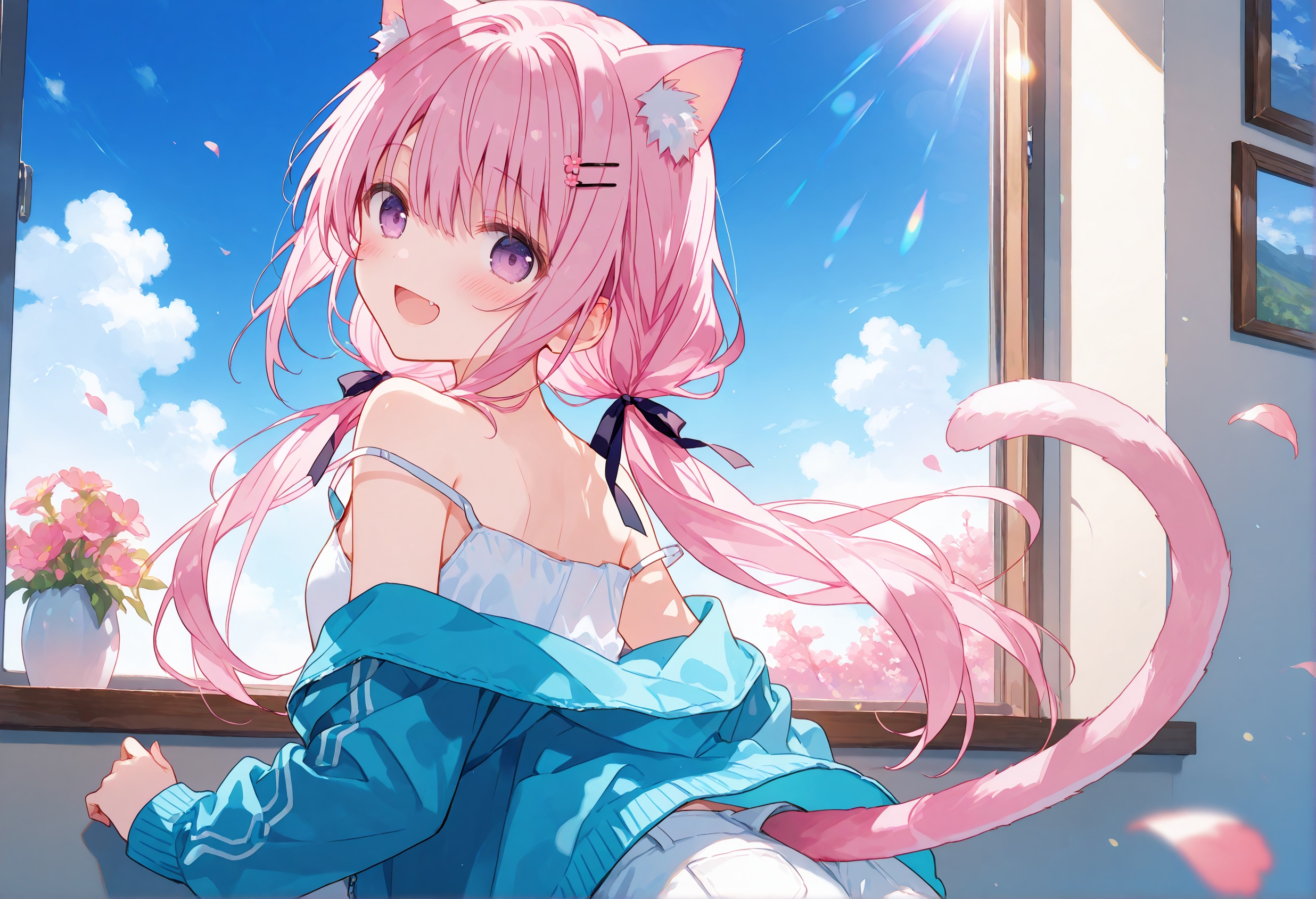 窓辺のスカイ・ブルー・メッセージ | の人気AIイラスト・グラビア