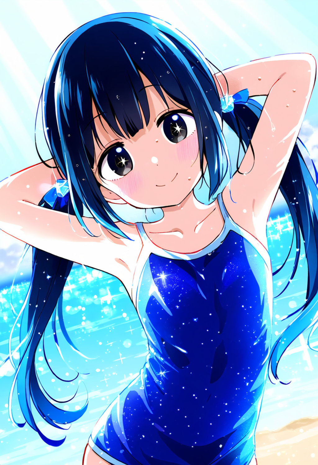 キラキラ輝くスク水少女