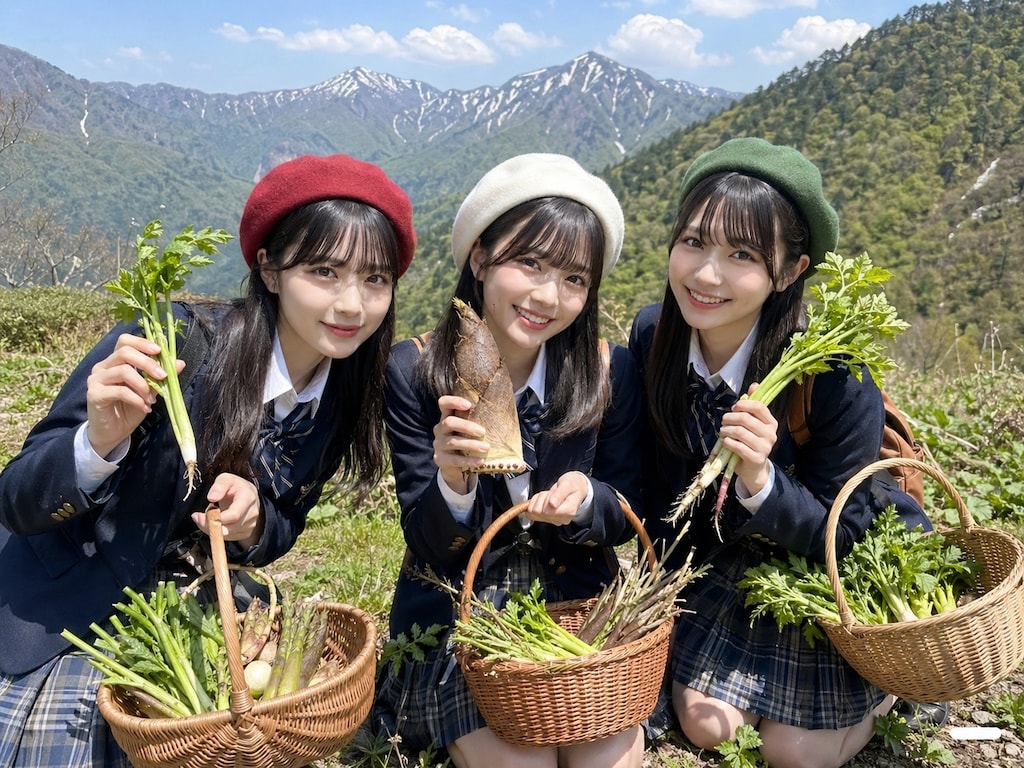 春の山菜摘み