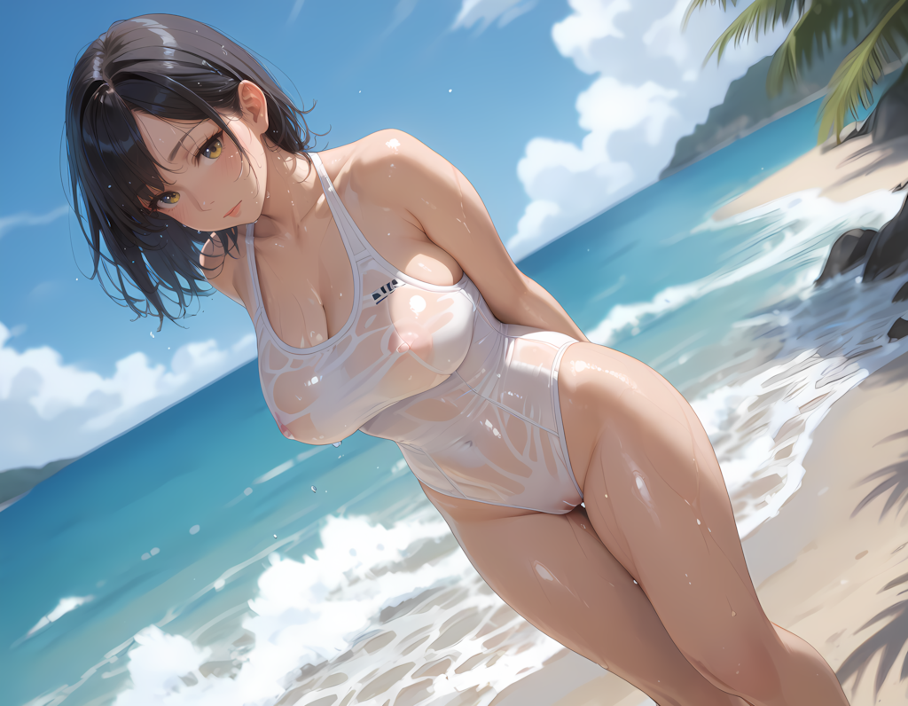 透けてることに意外と気づかない娘