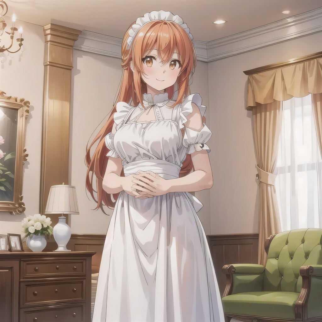 茶髪ロングでメイド服の少女４