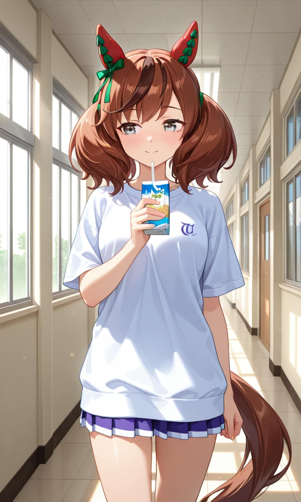 校舎をぶらつくネイチャさん