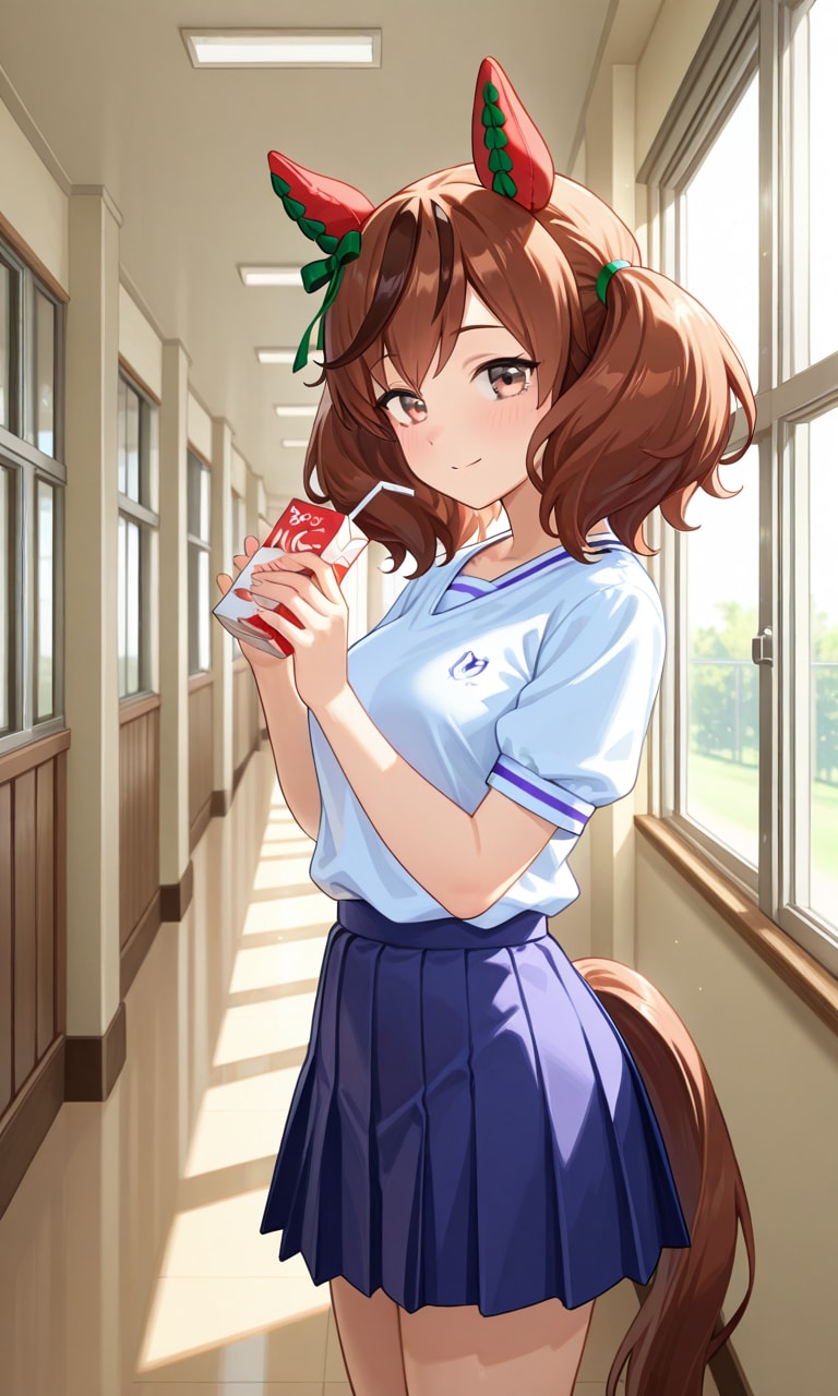 校舎をぶらつくネイチャさん | の人気AIイラスト・グラビア