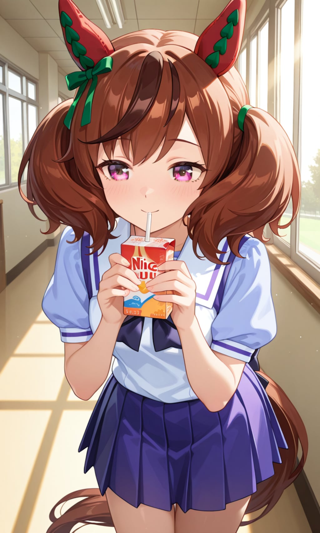 校舎をぶらつくネイチャさん