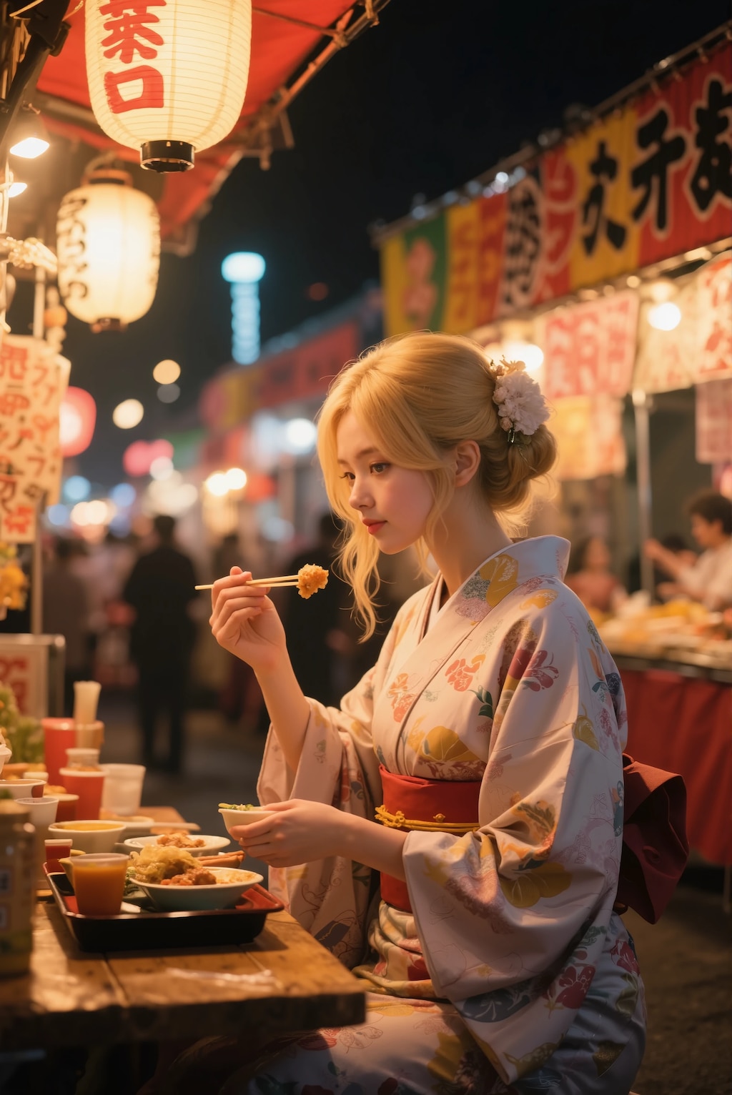 夜店の金髪美女