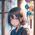 月明かりの中、古びた縁側に佇む少女 8枚目