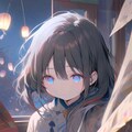 月明かりの中、古びた縁側に佇む少女 11枚目