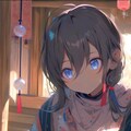 月明かりの中、古びた縁側に佇む少女 6枚目