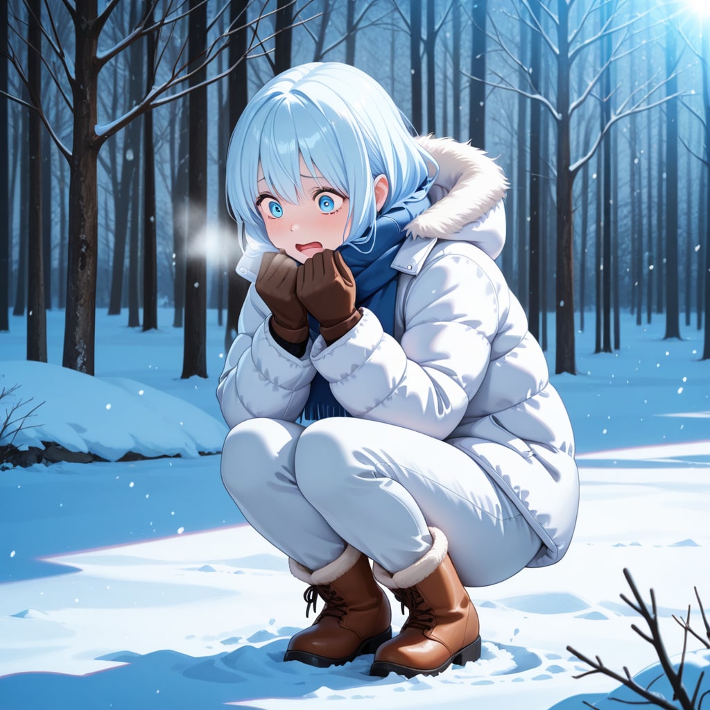 雪山で迷って…