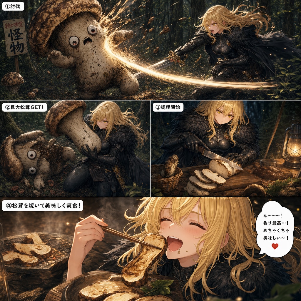 松茸怪物の退治と松茸焼き | の人気AIイラスト・グラビア