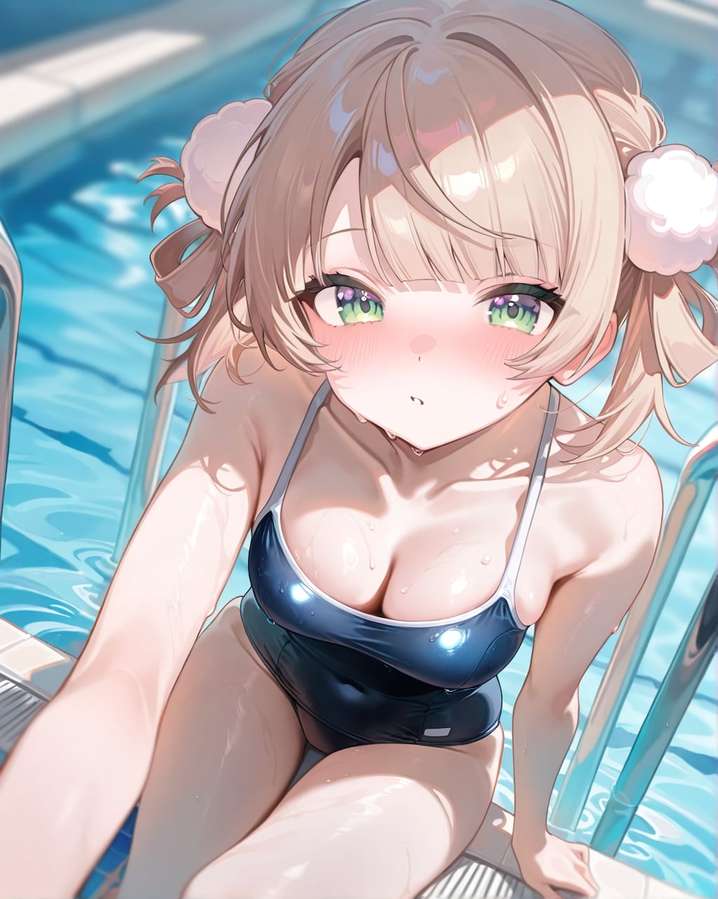 プールサイドで一枚