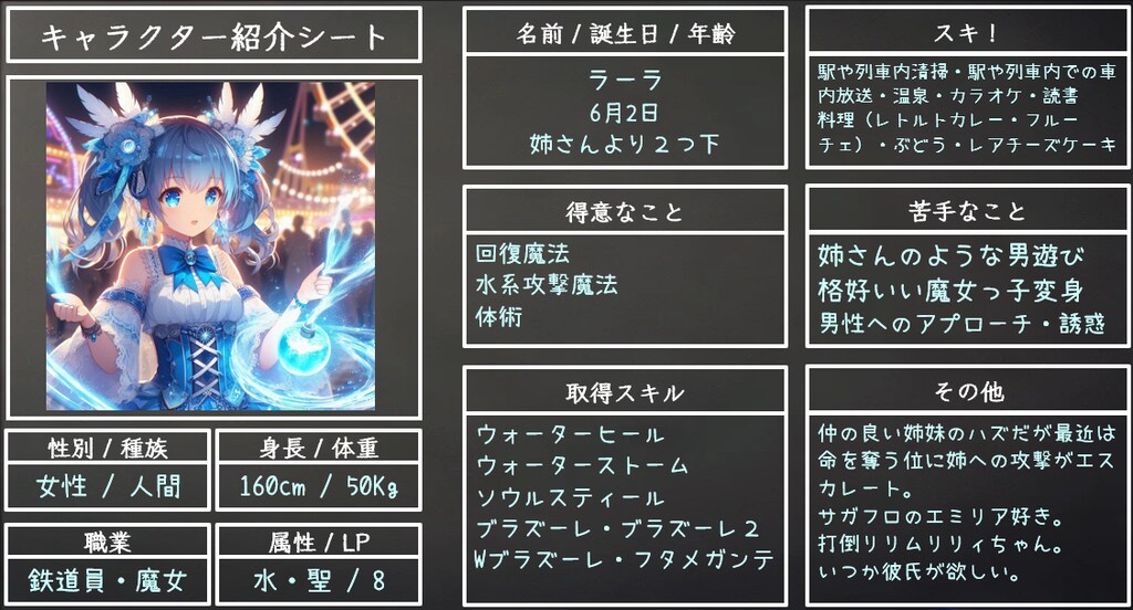 鉄道魔法少女　イオニア・ラーラ・ジュセラン（キャラクター紹介）・・・141