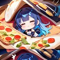 ピザと青髪ちゃん 3枚目