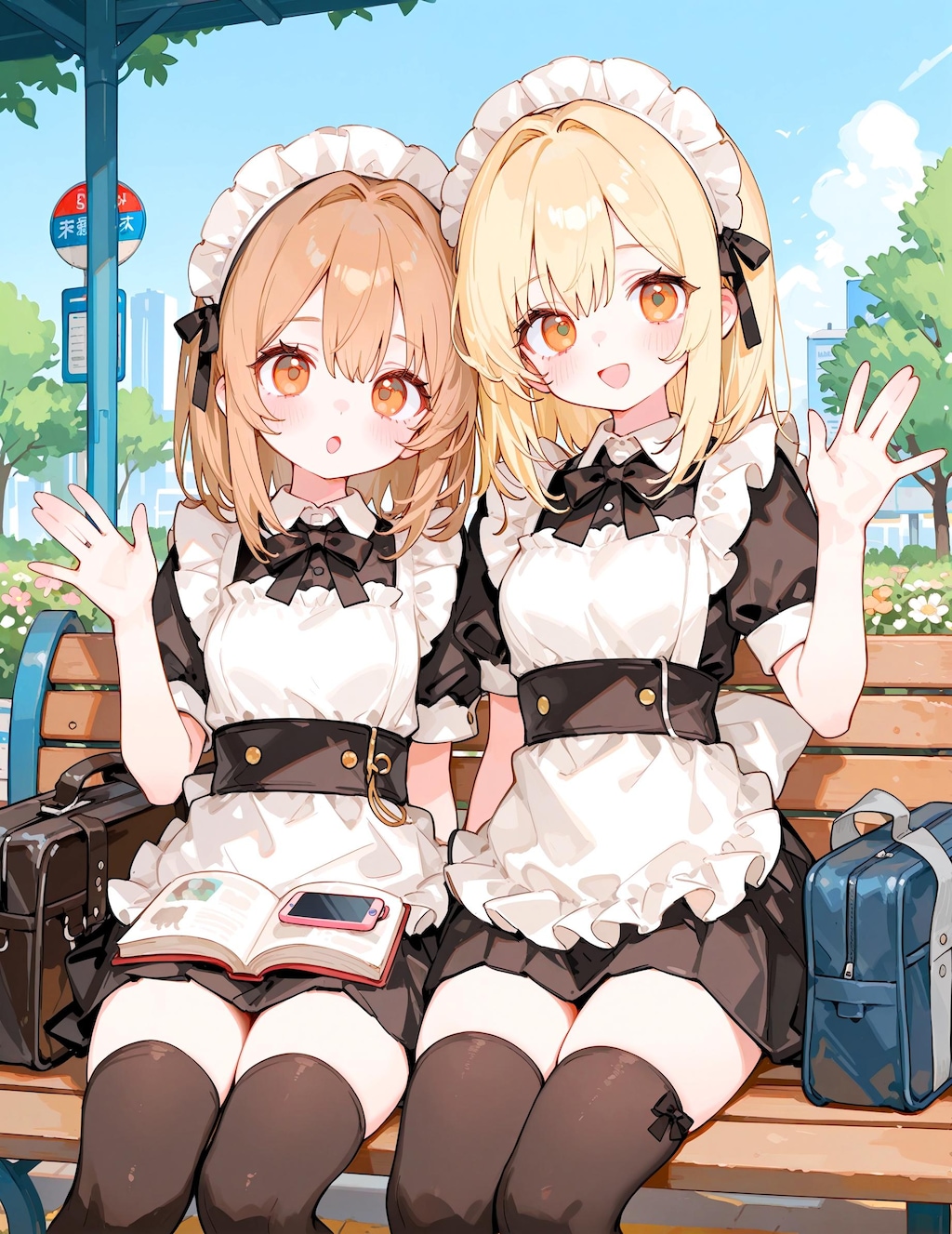 制服がメイド服少女