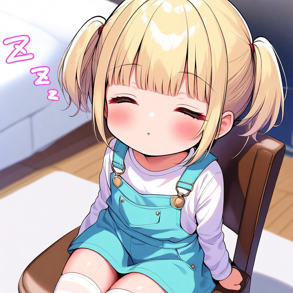 椅子で居眠り中