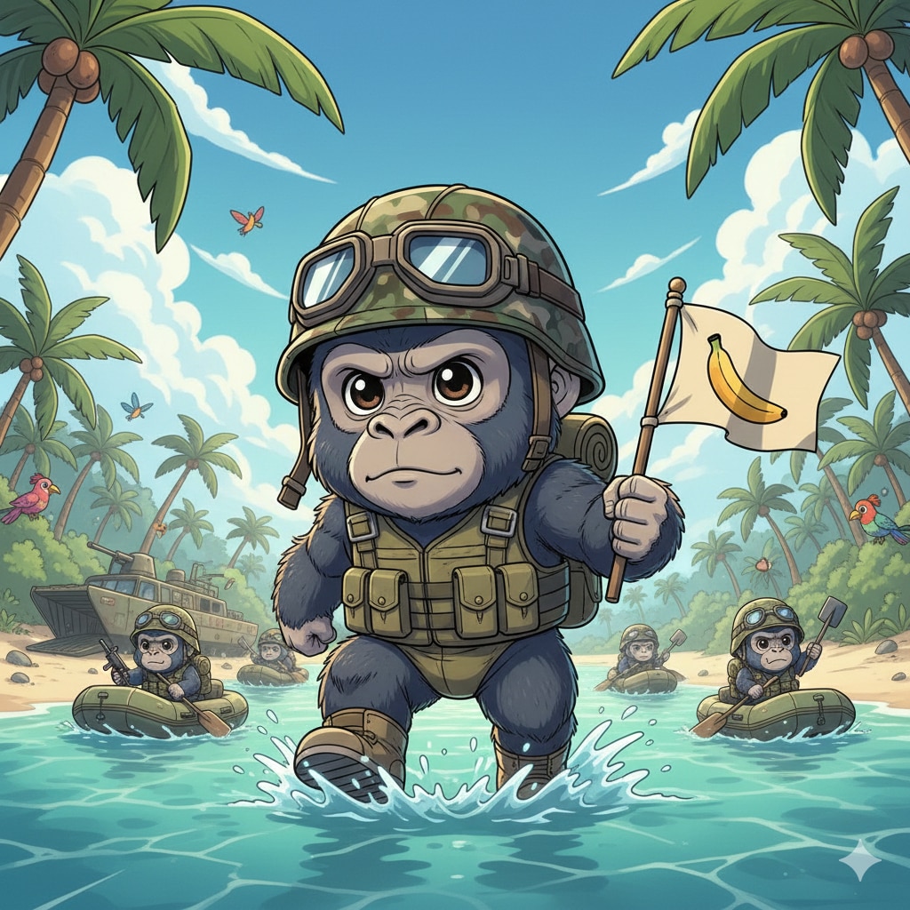かわいいゴリラの上陸作戦 | の人気AIイラスト・グラビア