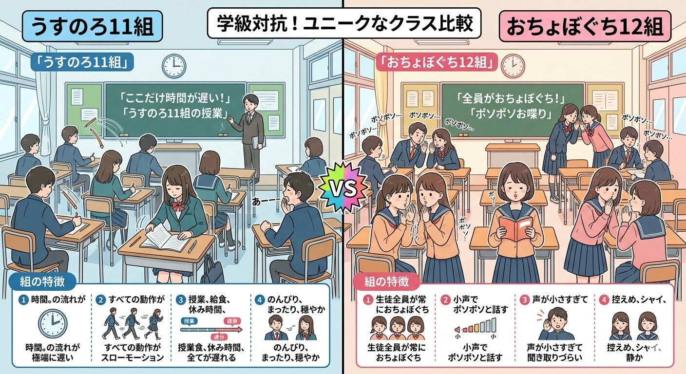 うすのろ11組・おちょぼぐち12組