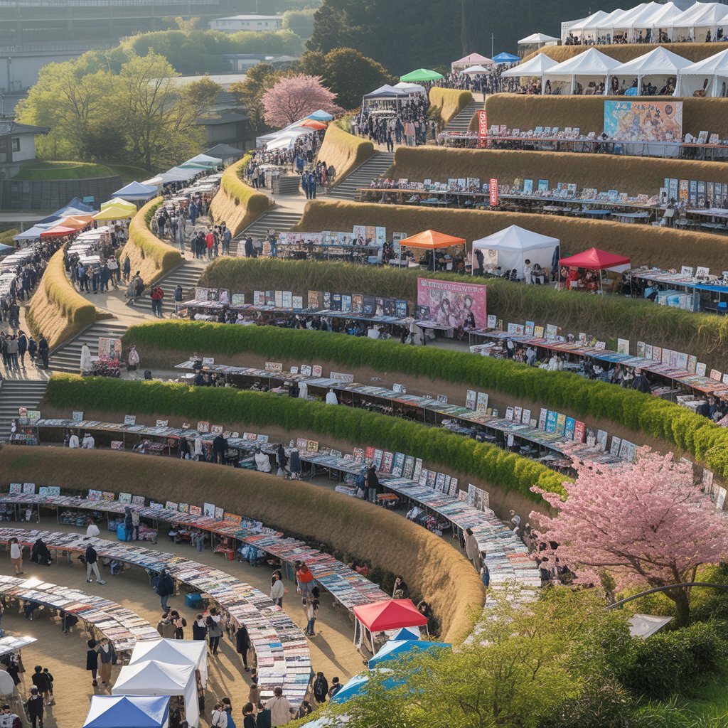 段々畑で同人誌即売会 | の人気AIイラスト・グラビア