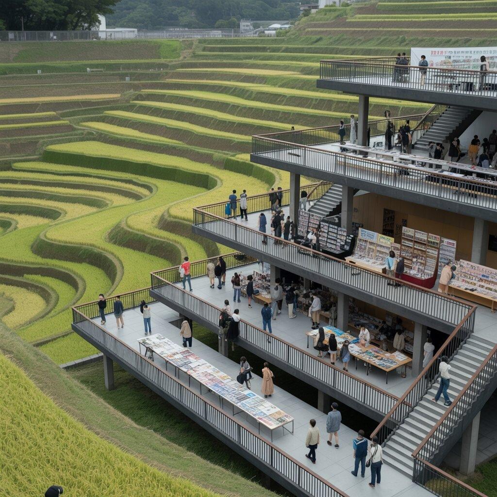 段々畑で同人誌即売会