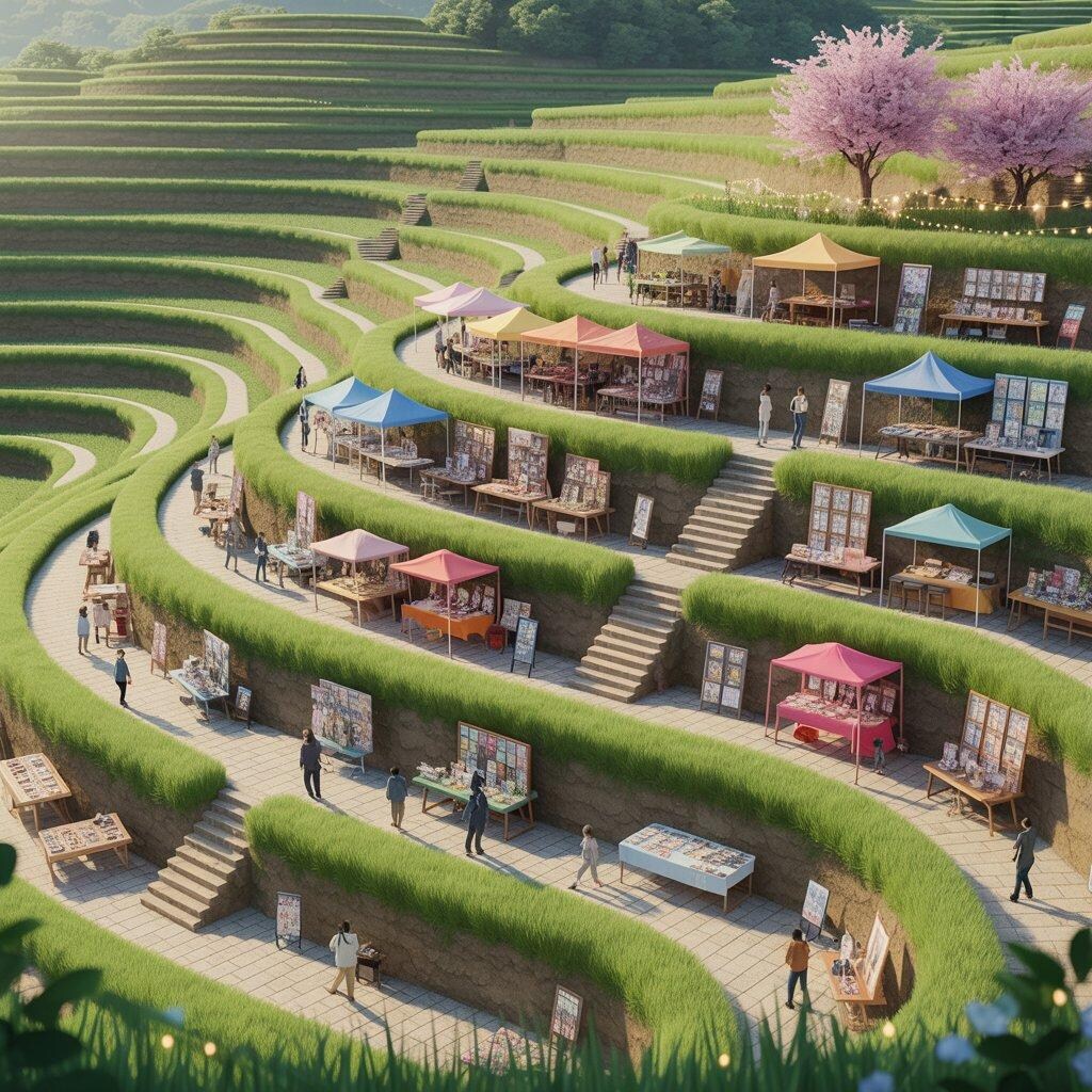 段々畑で同人誌即売会