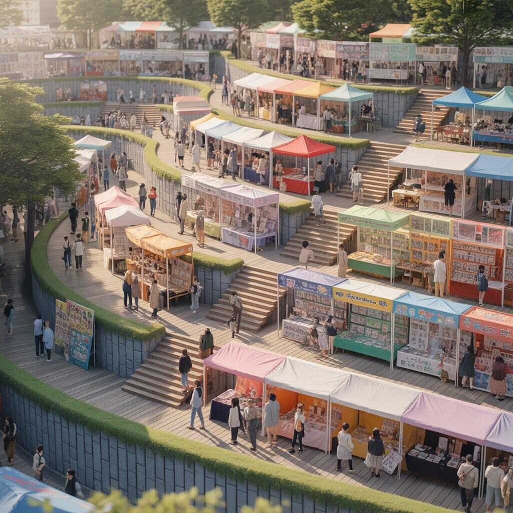 段々畑で同人誌即売会