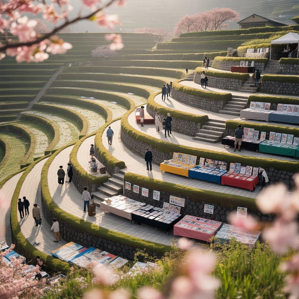 段々畑で同人誌即売会