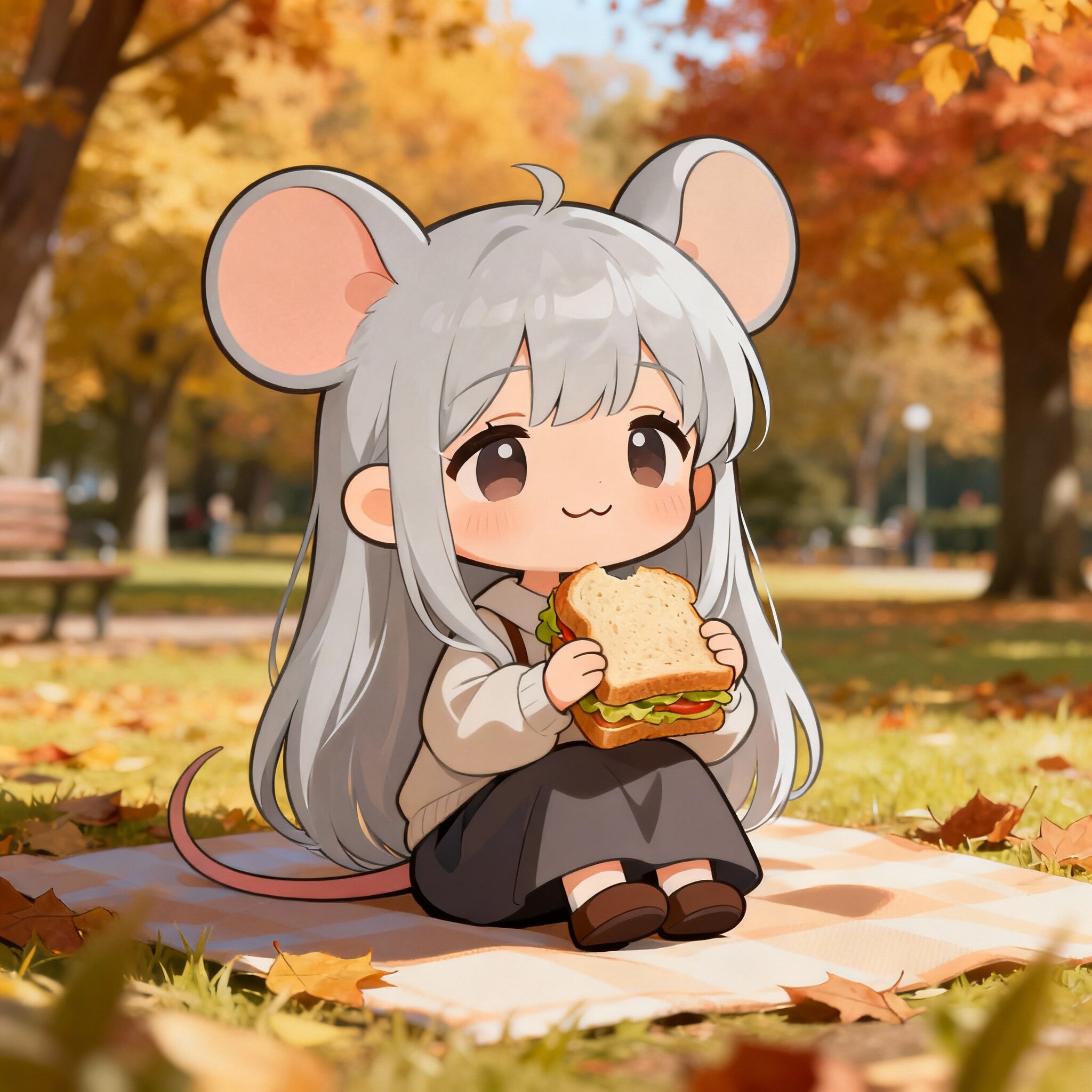 ねずみちゃん、ピクニックに行く。 | の人気AIイラスト・グラビア