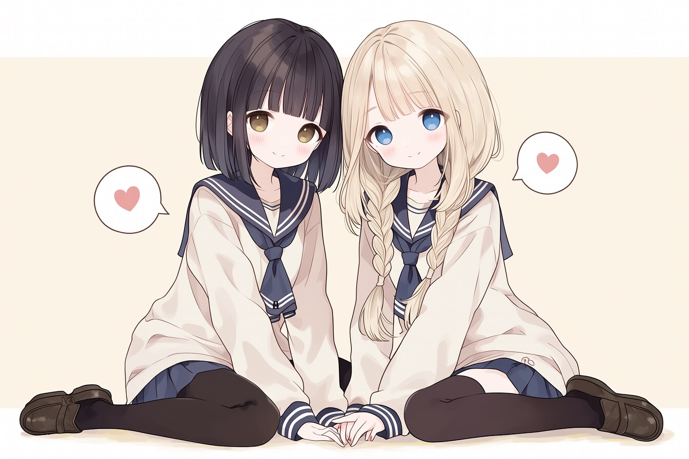 二人のJK296 | の人気AIイラスト・グラビア