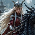 ドラゴンに乗るエルフの騎士 3枚目