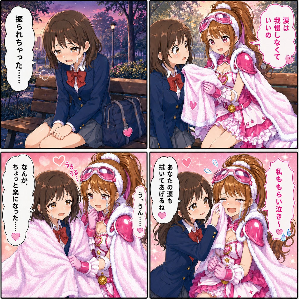 タオルヒロインちゃん４コマｘ４