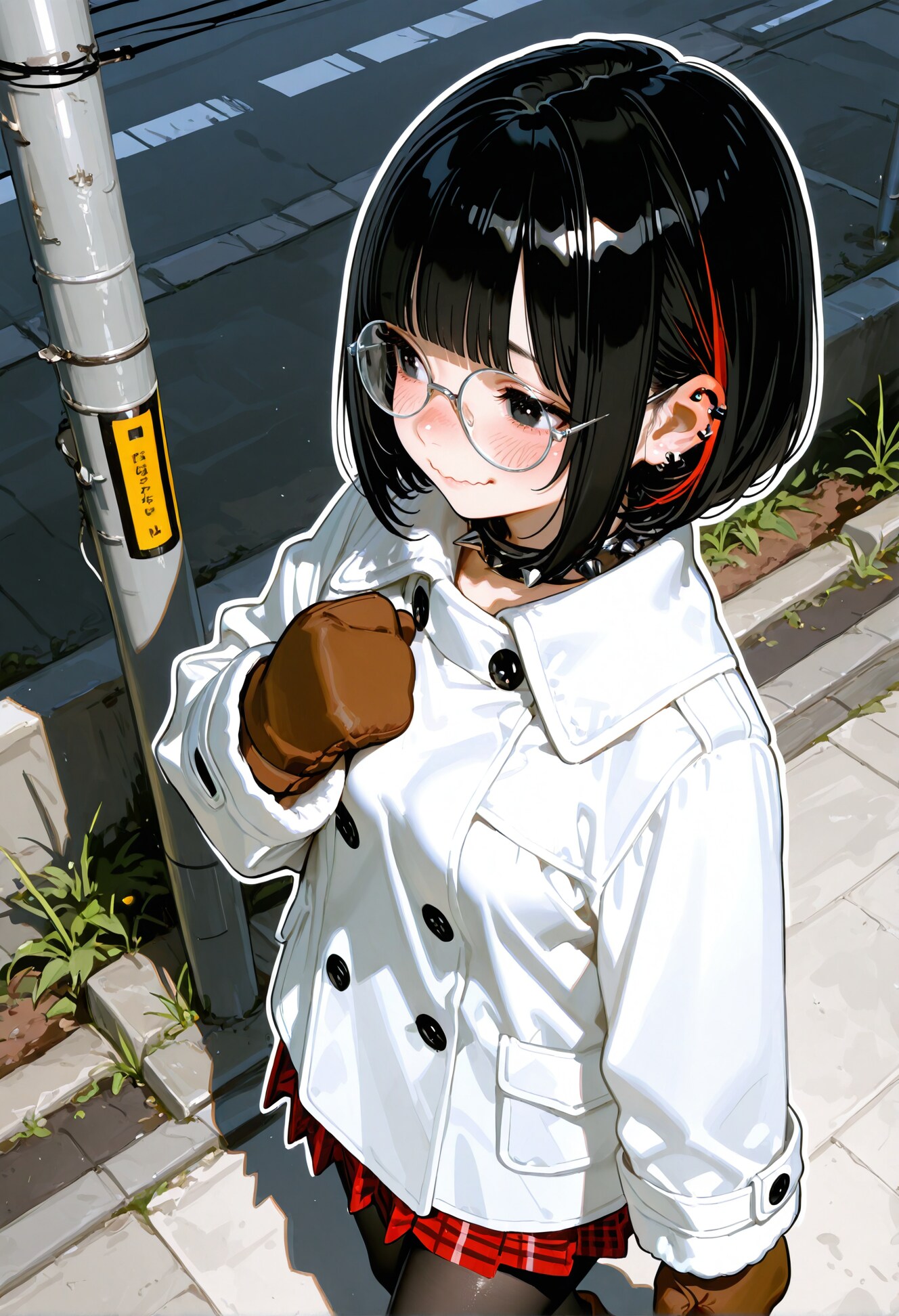 白コート内気ボブちゃん。