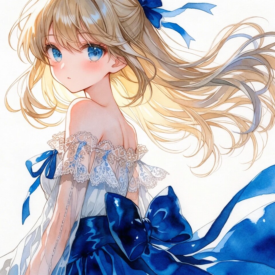 青の少女 | の人気AIイラスト・グラビア
