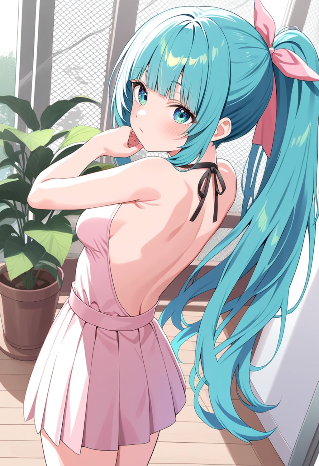 背中開きワンピース