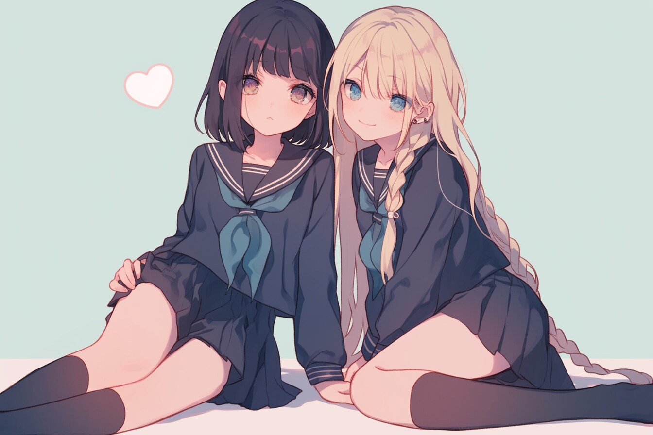 二人のJK35 | の人気AIイラスト・グラビア