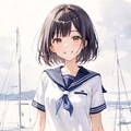 黒髪ショートJK 2枚目