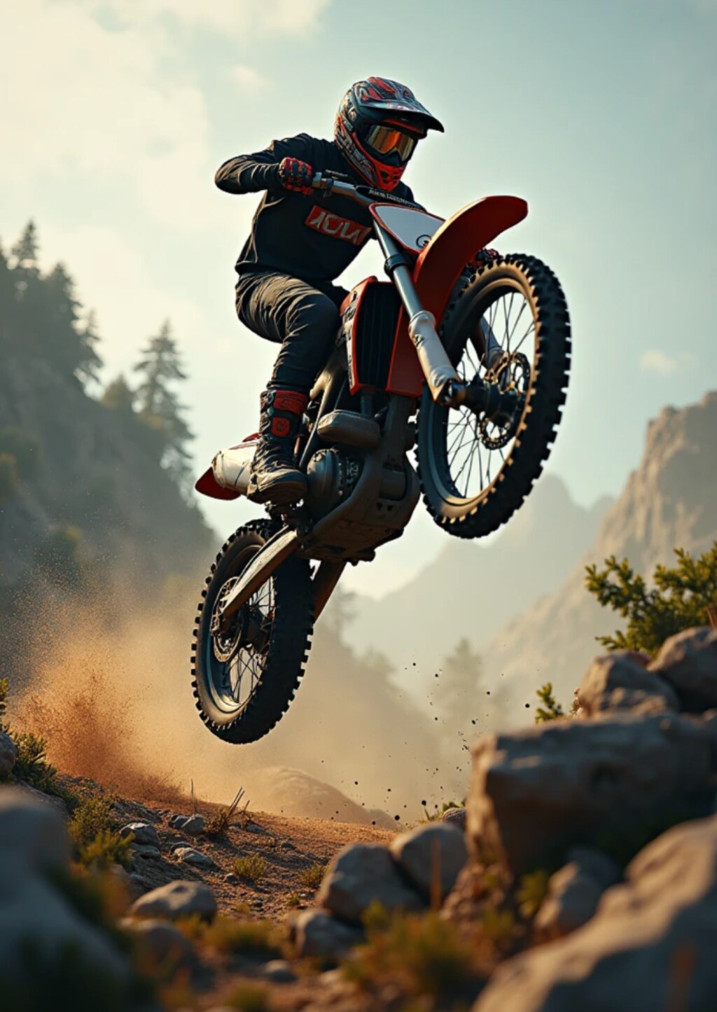 モトクロスバイク　ジャンプ