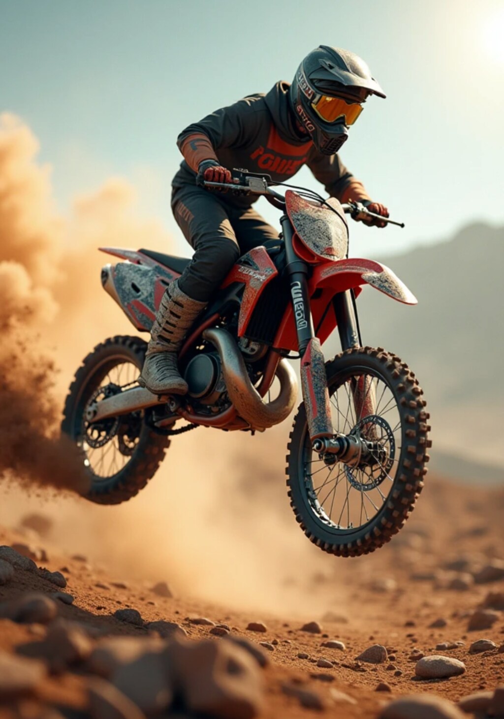 モトクロスバイク　ジャンプ