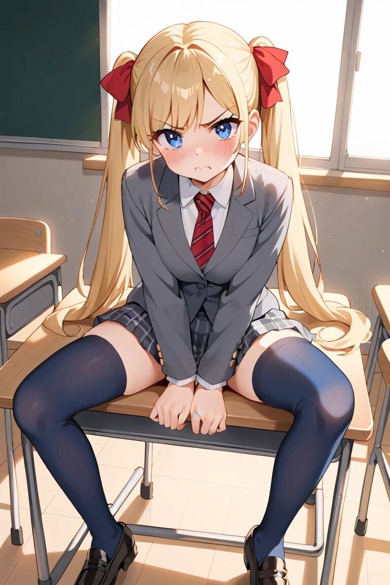 ぷにっと怒った金髪ツインテが可愛すぎ🩷